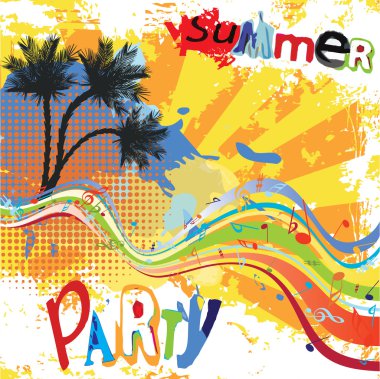 Summer party design clipart