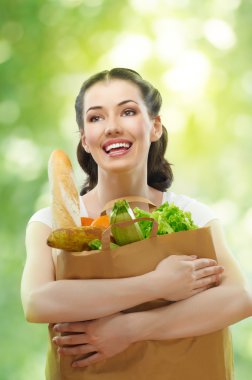 Bag of food clipart