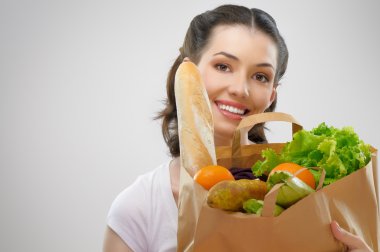 Bag of food clipart