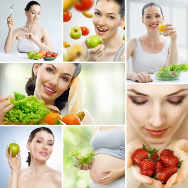 Eating healthy food clipart