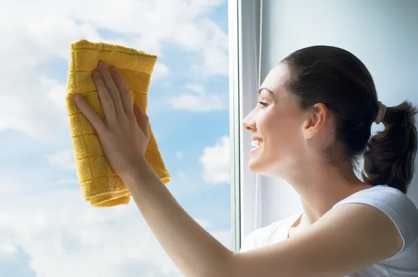 Wassen van windows — Stockfoto