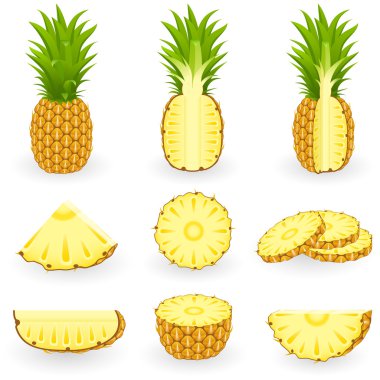 Icon Set Pineapple clipart