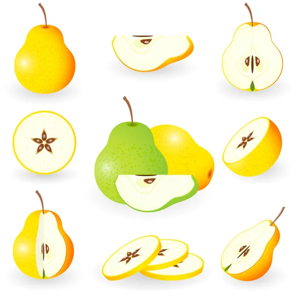 Ikonuppsättning päron — Stock vektor