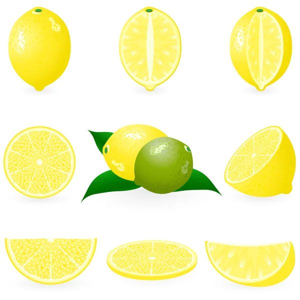 Ikon készlet-citrom — Stock Vector