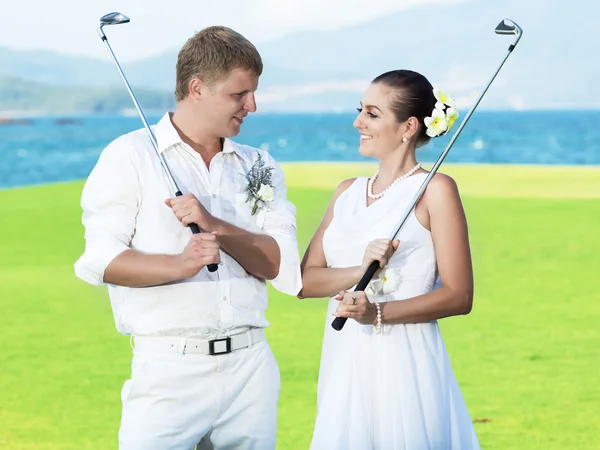 Casamento golfe — Fotografia de Stock