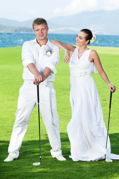 Casamento golfe — Fotografia de Stock