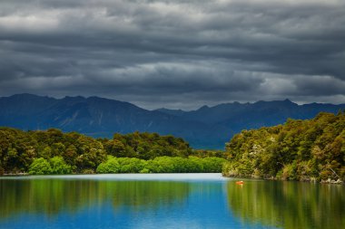 Manapouri Lake, New Zealand clipart