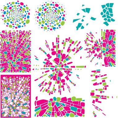 Mozaik renkli tasarım öğeleri kümesi