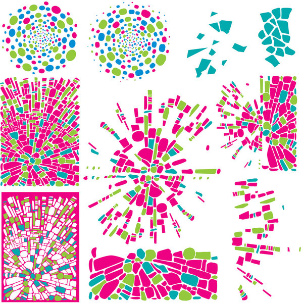 Набор красочных элементов дизайна мозаики
