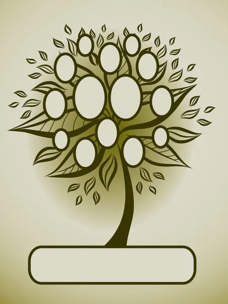 Σχεδιασμός οικογενειακό δέντρο διάνυσμα με πλαίσια — Διανυσματικό Αρχείο