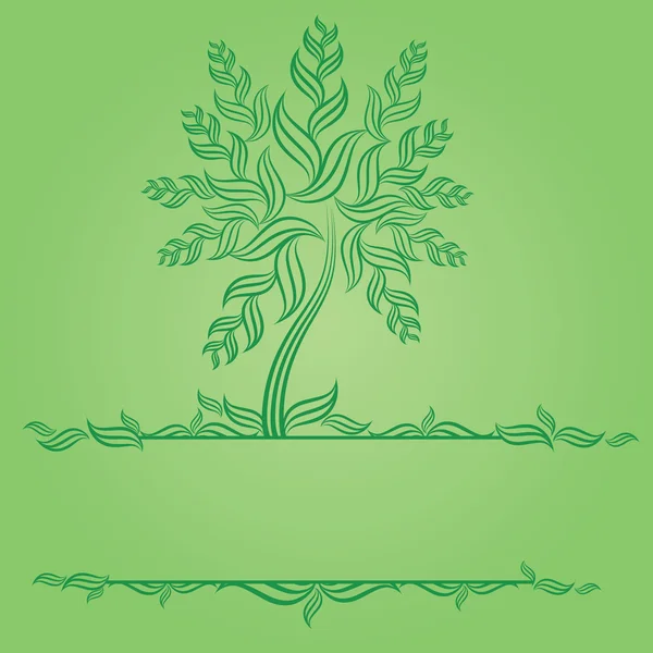 Diseño con árbol decorativo de hojas — Vector de stock