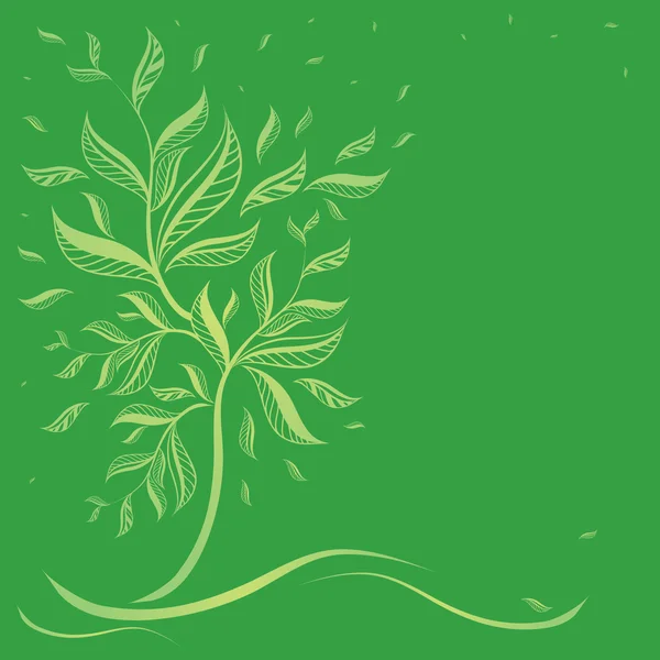 Desenho com árvore decorativa de folhas — Vetor de Stock