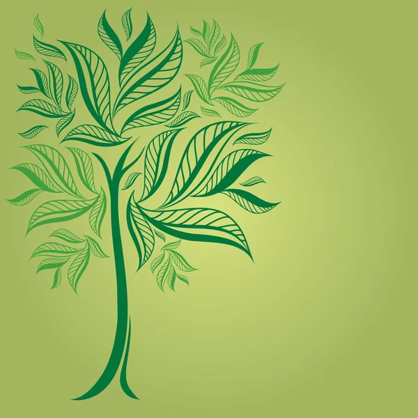 Design mit dekorativem Baum aus Blättern — Stockvektor