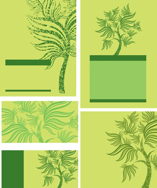 Ensemble d'arbre de printemps décoratif vectoriel — Image vectorielle