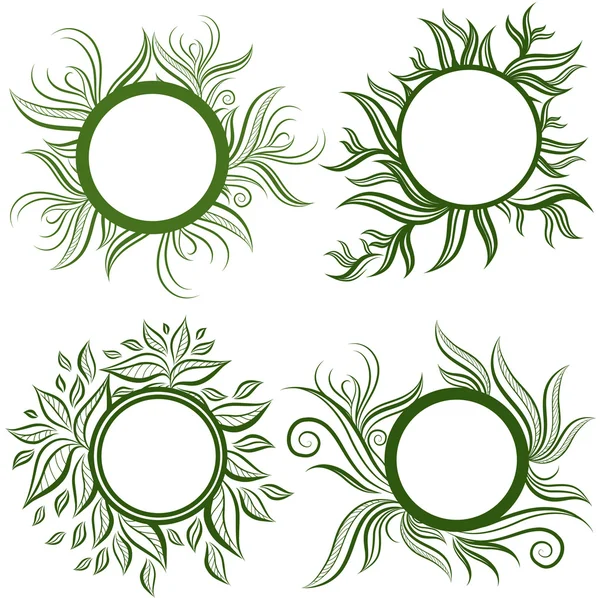Vector set of leafs frames — Stock Vector