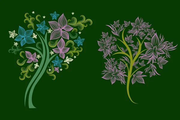 Stromy z dekorativní květina — Stockový vektor