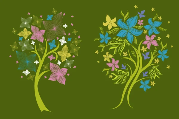 Stromy z dekorativní květina — Stockový vektor