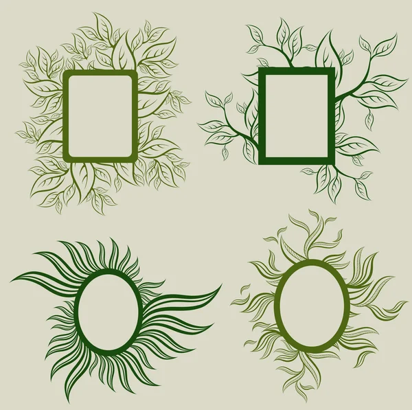Ensemble vectoriel de trames de feuilles — Image vectorielle