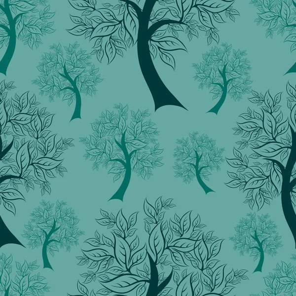 Vektor seamless mönster från träd — Stock vektor