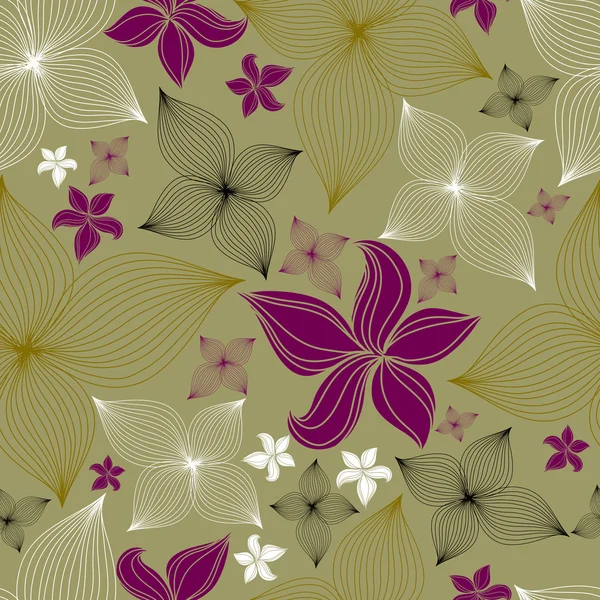 Вектор Безшовний квітковий візерунок з лілійною квіткою — стоковий вектор