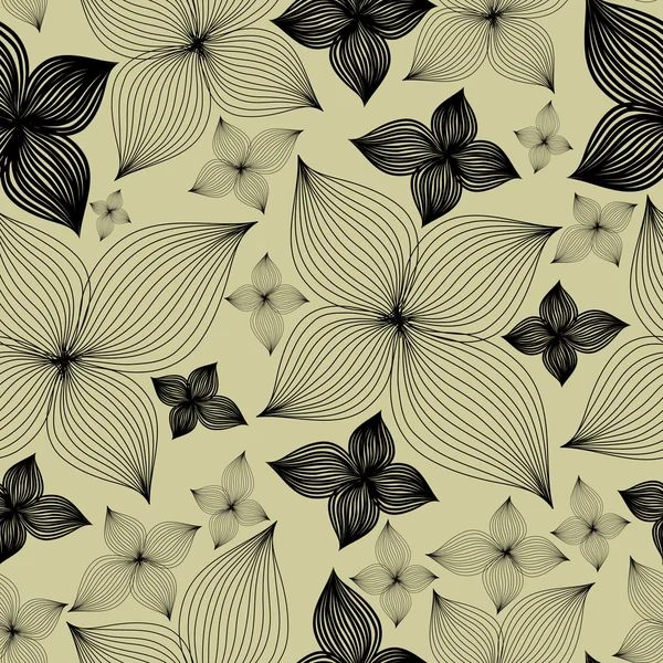 Lilly flower ile sorunsuz çiçek desenli vektör — Stok Vektör