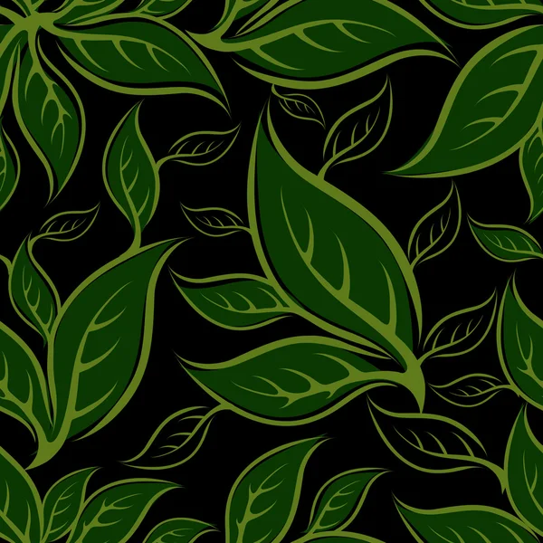 Zielony wzór kwiatowy z liści — Wektor stockowy