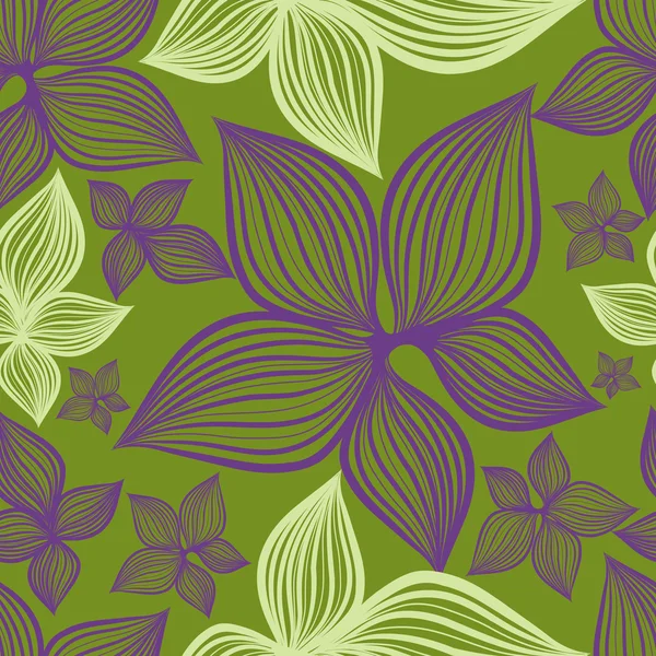릴리 꽃과 완벽 한 꽃 패턴 벡터 — 스톡 벡터