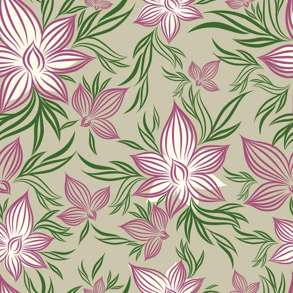 Vector Patrón floral sin costuras con flor de lila — Archivo Imágenes Vectoriales