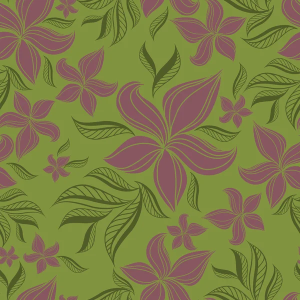 Vector Patrón floral sin costuras con flor de lila — Vector de stock