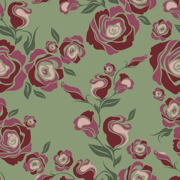 Vector sin costura flor vintage rosa patrón — Archivo Imágenes Vectoriales