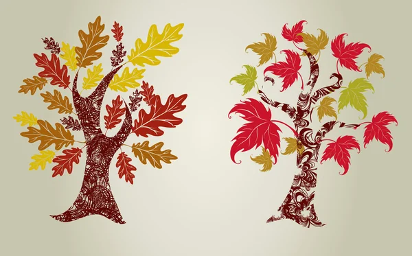 Grunge árboles de hojas . — Archivo Imágenes Vectoriales