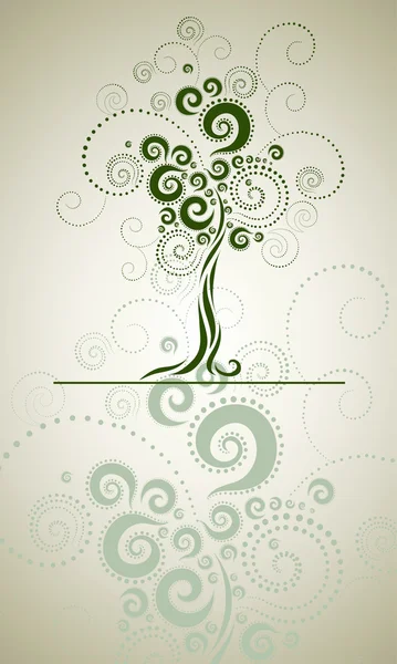Design con albero decorativo da foglie autunnali colorate — Vettoriale Stock
