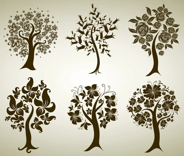 Векторне дерево з квітів — стоковий вектор