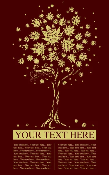 Дизайн с декоративной елкой из цветных осенних листьев — стоковый вектор