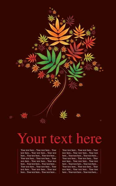 设计与装饰树从多彩的秋天枫叶 — 图库矢量图片