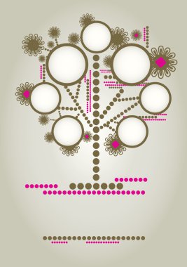 Vector family tree design with frames clipart