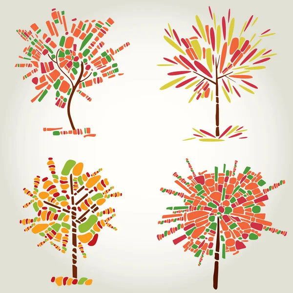 Decorative tree from mosaic. Thanksgiving — Stock Vector