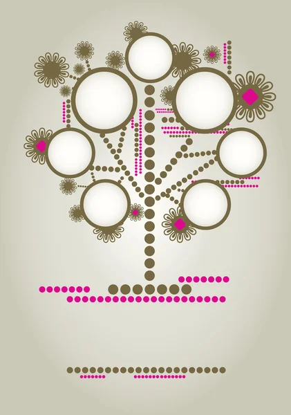 Conception d'arbre généalogique vectoriel avec cadres — Image vectorielle