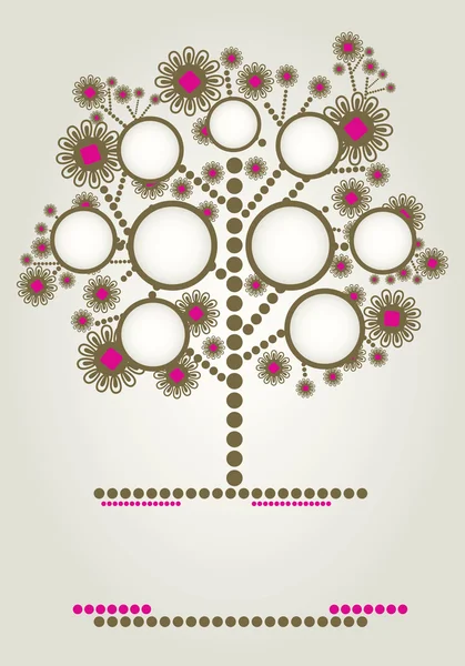 Vector family tree design with frames — Stock Vector