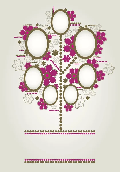 Vector family tree design with frames — Stock Vector