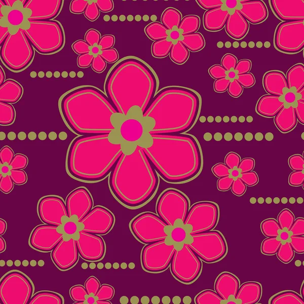Векторный бесшовный цветочный узор с цветком лилии — стоковый вектор