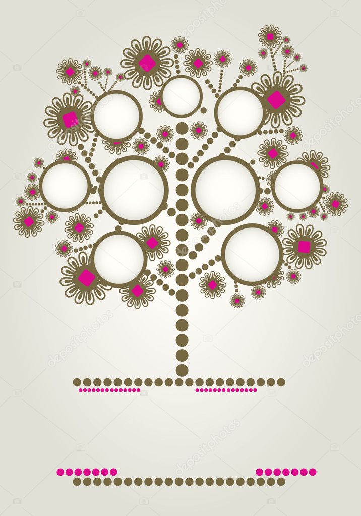Vector family tree design with frames