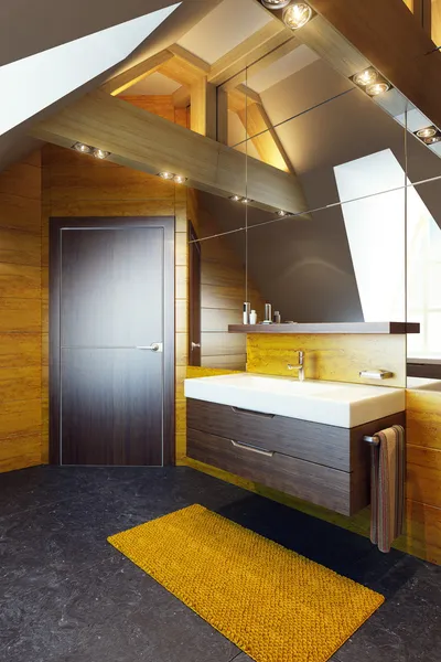 Современный дизайн интерьера ванной комнаты — стоковое фото