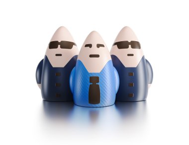 Boss with bodyguards clipart