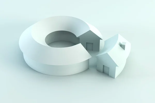 Conceptuele huis diagram 3d render — Stockfoto