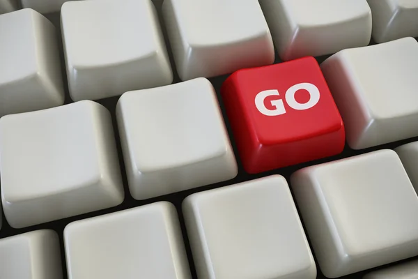 Tangentbord med "gå"-knappen — Stockfoto