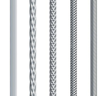 Set of seamless steel cable clipart