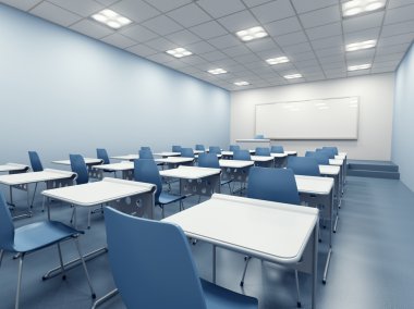 Modern classroom interior clipart