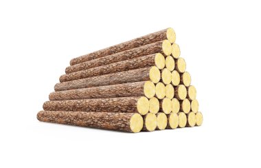 Stack of pine logs clipart