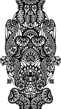 Black and white symmetric pattern clipart